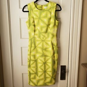 Calvin Klein Yellow Geometric Dress